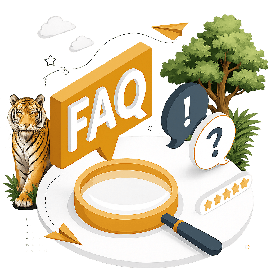 FAQ with tiger in jungle